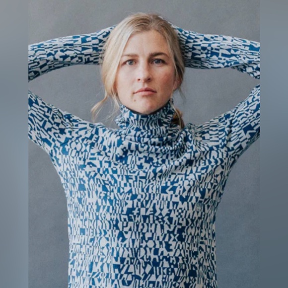 Oiselle Wazzie Wool Jacquard Mock Neck Long Sleeve - Picture 1 of 9